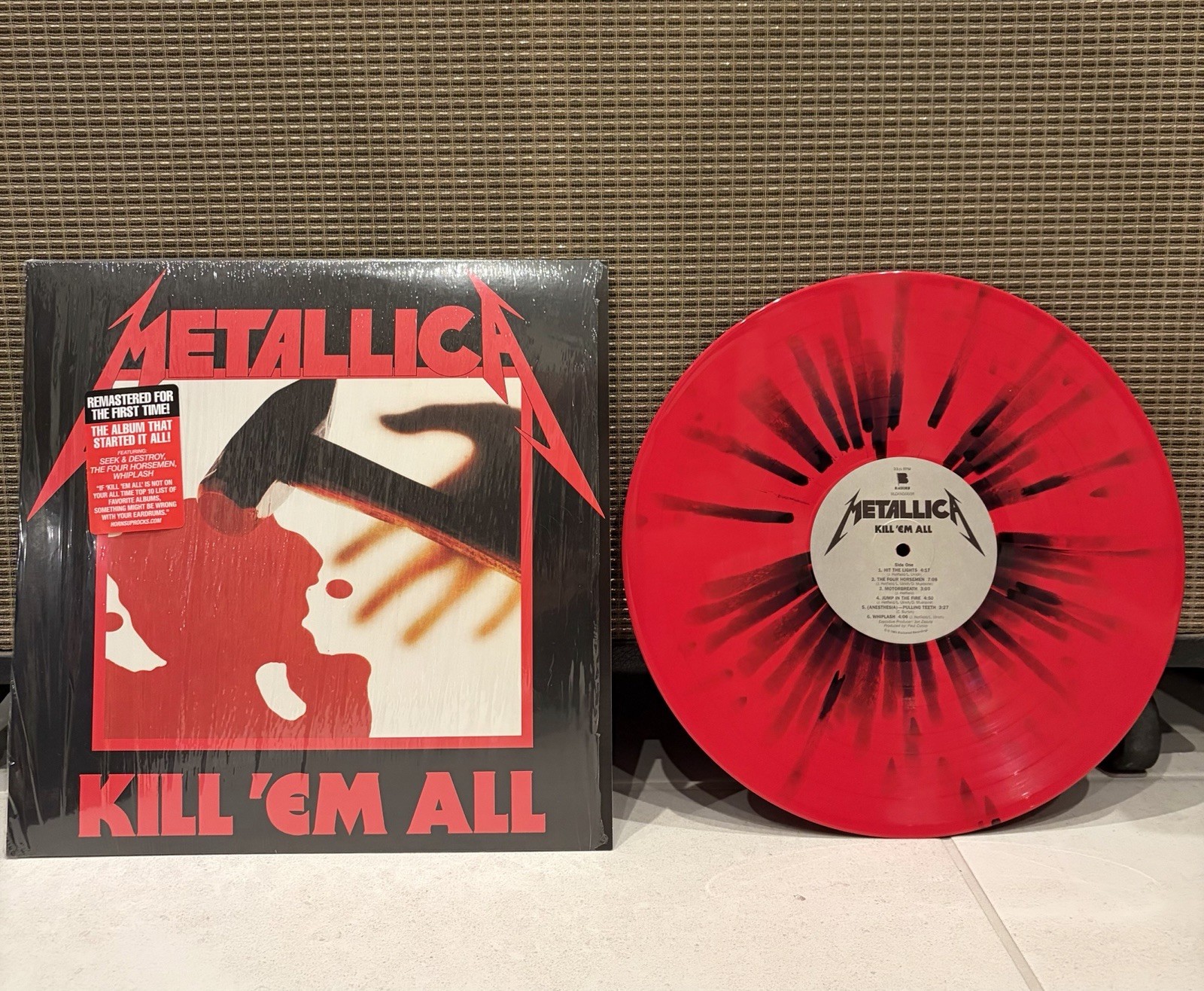 Metallica Kill Em All Las Vegas Pop Up Shop Red W/Black Splatter Vinyl