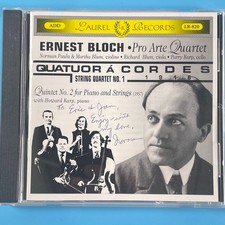 Pro Arte Quartet - Ernest Bloch: String Quartet No. 1 - Laurel CD SIGNED picture