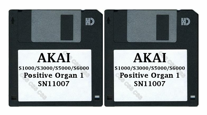 Akai S1000 / S5000 Set of Two Floppy Disks Positive Organ 1 SN11007