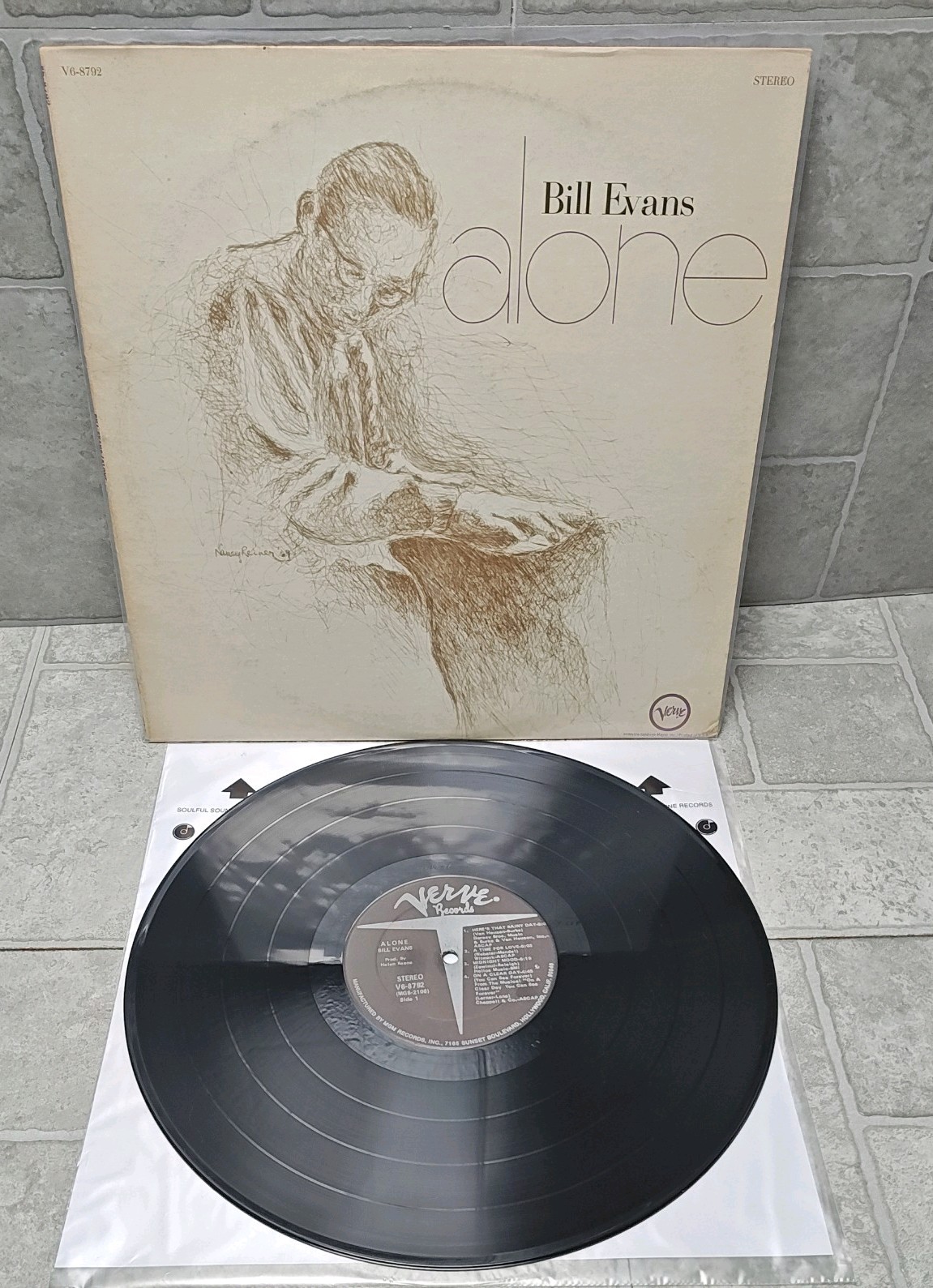 VG+ Bill Evans  ALONE  Vinyl LP Record 1970 Verve V6-8792 PLAY GRADED 1ST PRESS