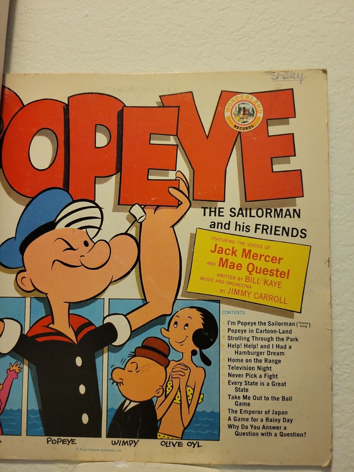 Vintage Super Rare Popeye Sailor Man Golden Records 33 Lp Album