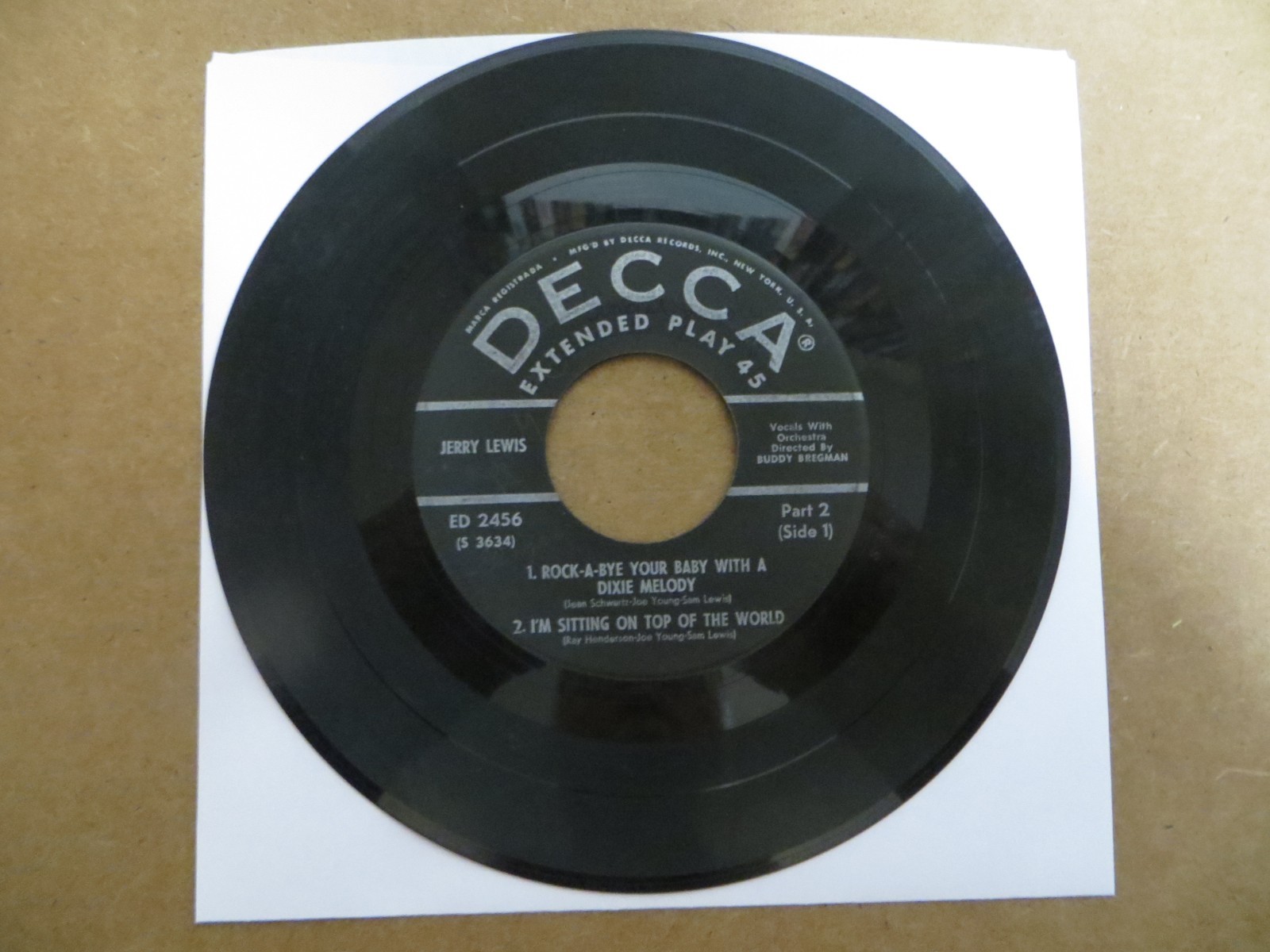Jerry Lewis Just Sings Part 2 - 1957 - Decca ED 2456 7\