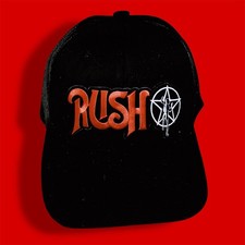 RUSH ROCK BAND TORONTO 1969  PATCHED BLACK SNAPBACK REGULAR TRUCKER HAT picture