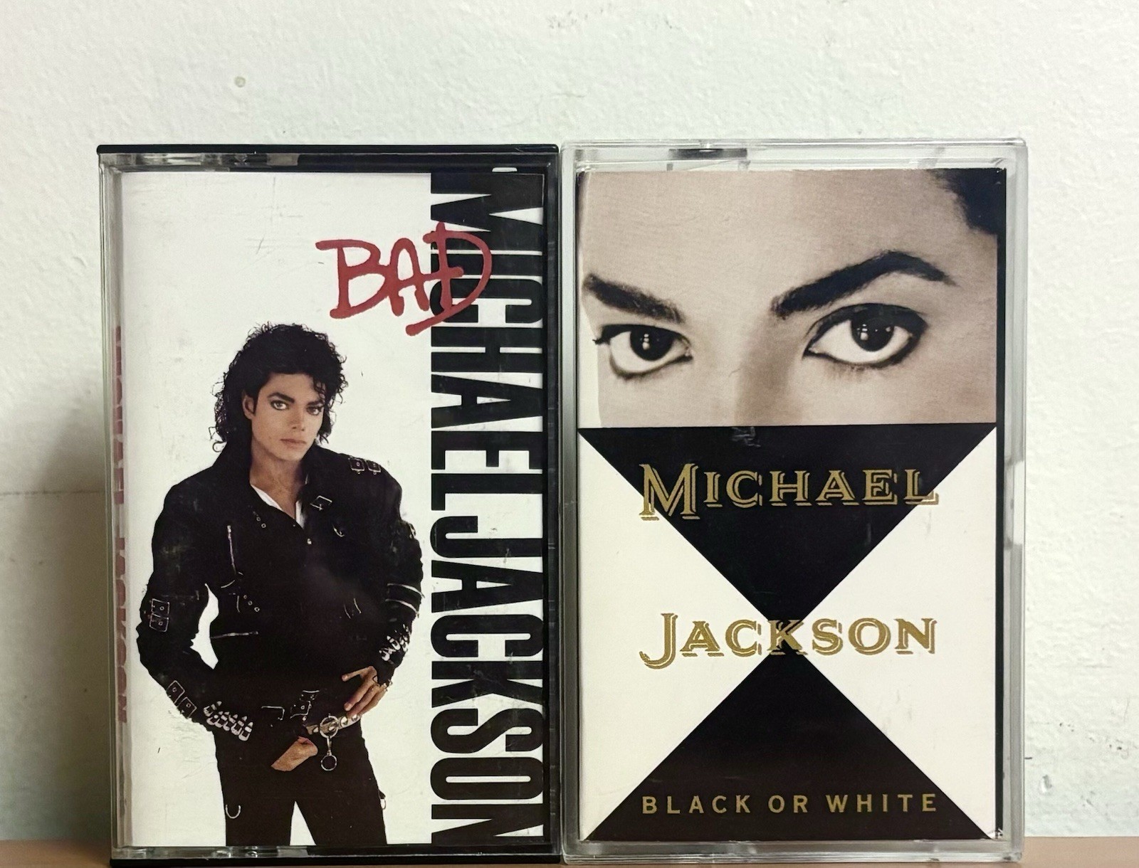Michael Jackson Cassette Tape Lot Of 2: Bad & Black Or White