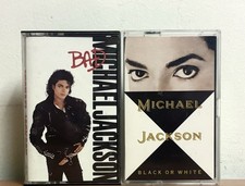 Michael Jackson Cassette Tape Lot Of 2: Bad & Black Or White picture