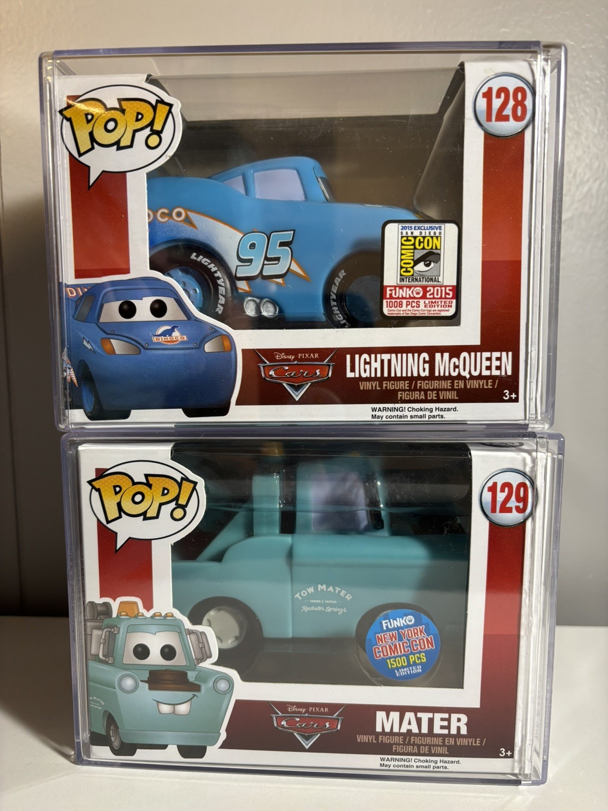Funko PopCars Lightning McQueen Blue SDCC 2015 Exclusive & 2015 NYCC Blue Mater
