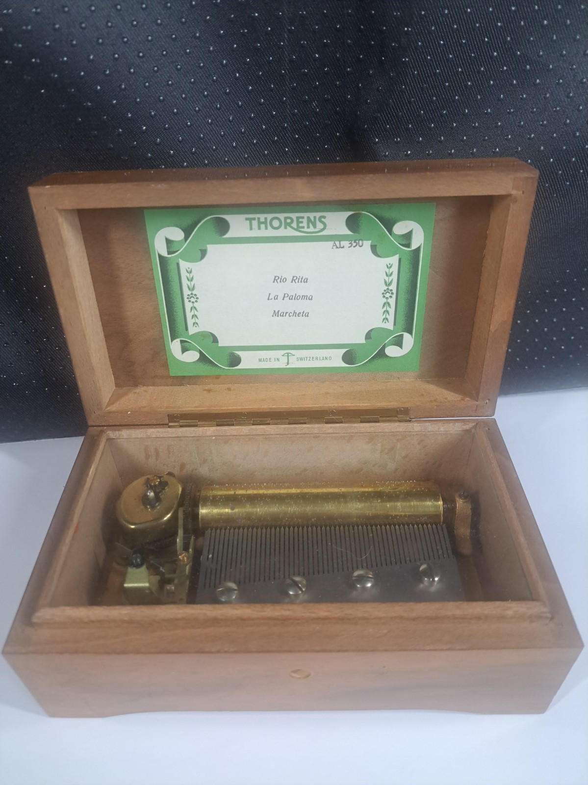Vintage Thorens Swiss Music Box AL 350 - 3 Songs - As-Is Project / For Repair