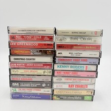 22 Vintage Christmas Cassette Tape Lot Country Holiday Bing Crosby Cole picture