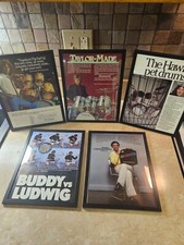 5 Modern Drummer Magazine Ads Vintage 1980s – Ludwig, Tama, Buddy Rich – Framed picture