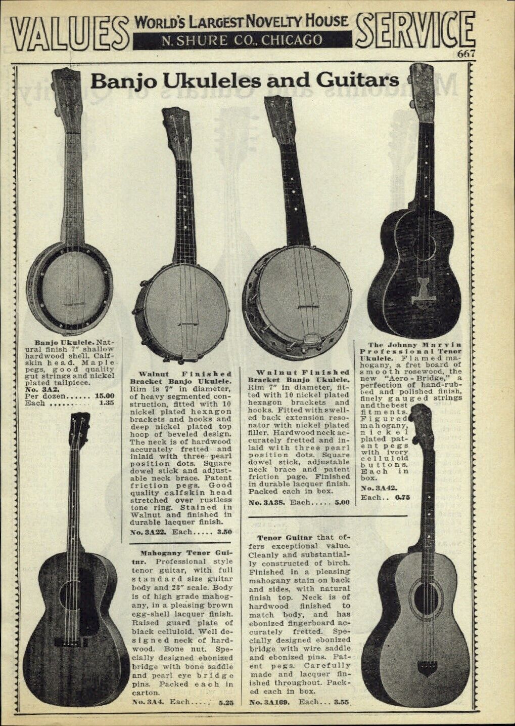 1933 PAPER AD Johnny Marvin Professional Tenor Uke Ukulele Art Moderne Guitar