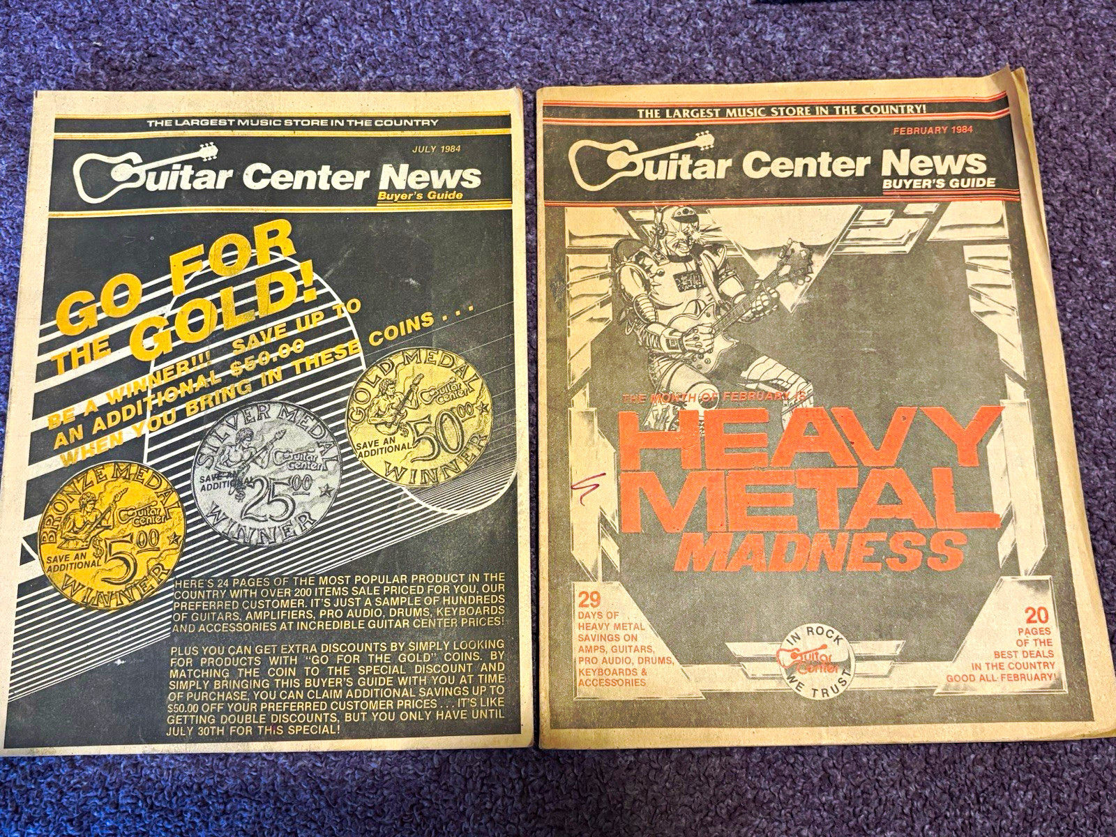 2 Guitar Center 1984 News Buyer\'s Guide Catalogs Original Musical Instruments Ad