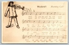 RPPC   Wake Up  Lyrics    Postcard picture