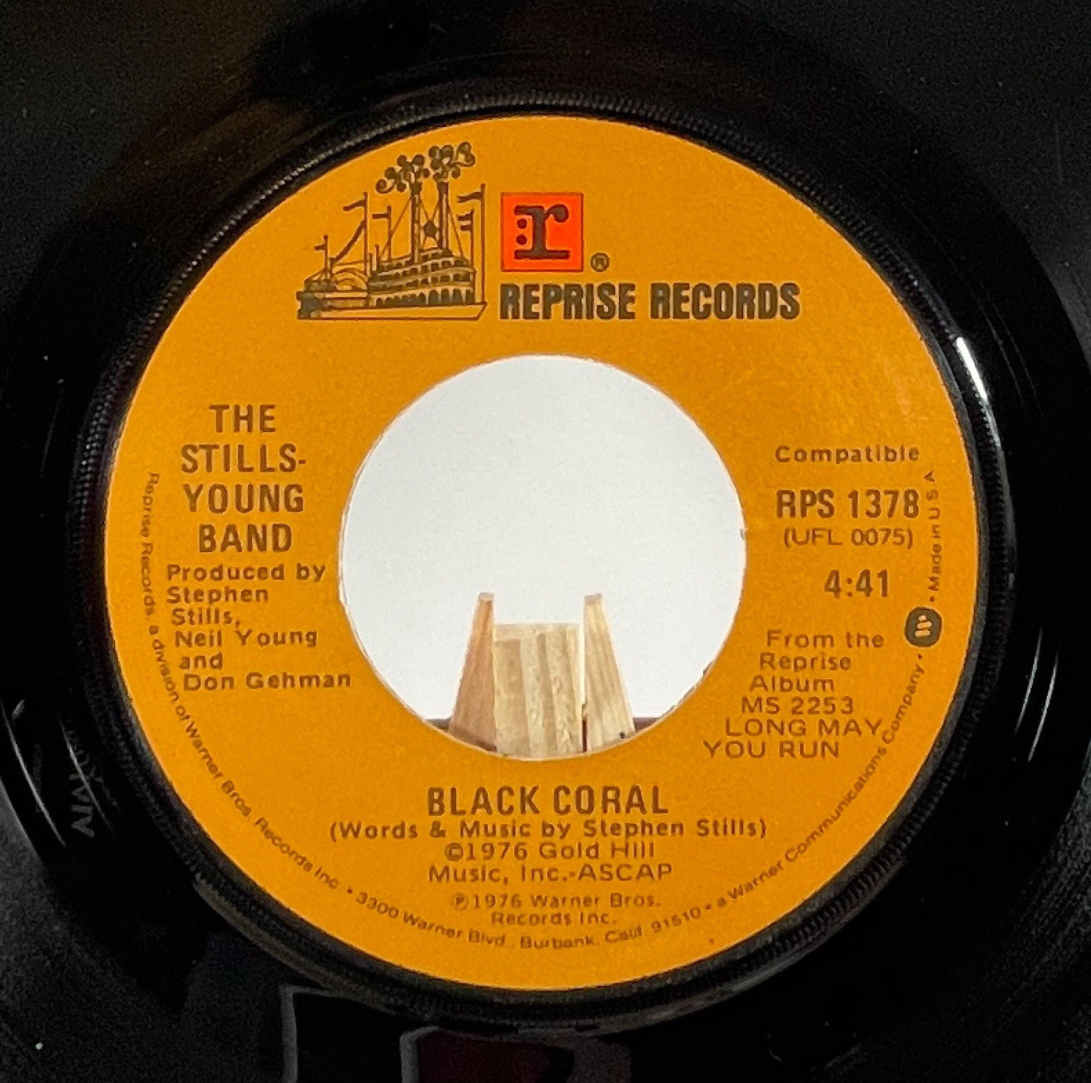 THE STILLS-YOUNG BAND 45RPM MIDNIGHT ON THE BAY / BLACK CORAL—EX