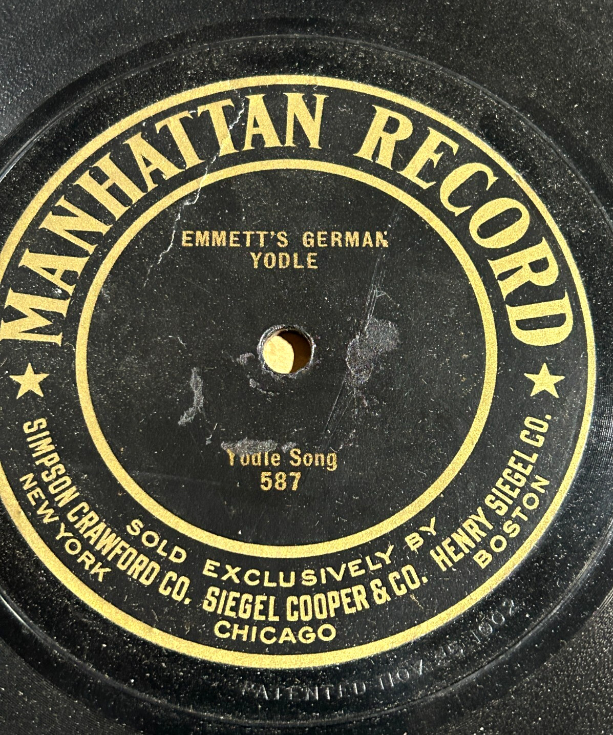 Emmett\'s German Yodle - Rare Unknown Artist - c1912 Manhattan Folk One-Sided