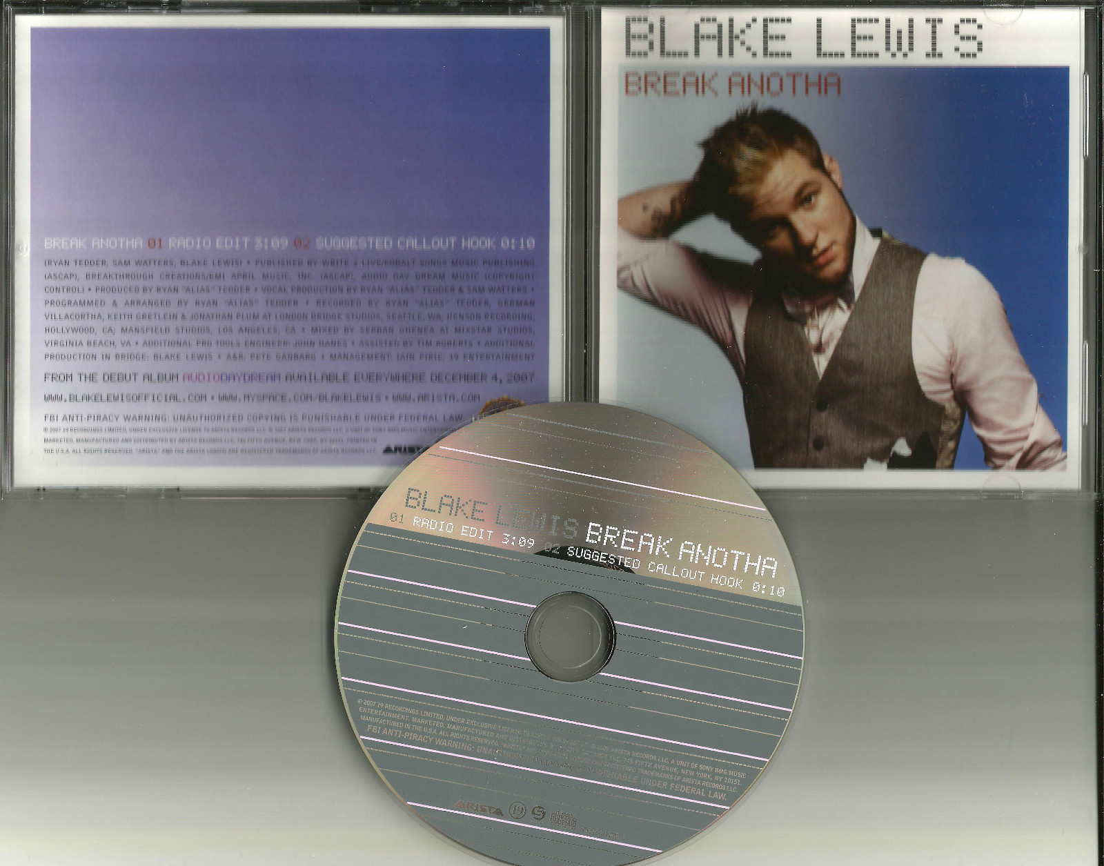 American Idol BLAKE LEWIS Break Anotha w/ RARE EDIT PROMO DJ CD single another