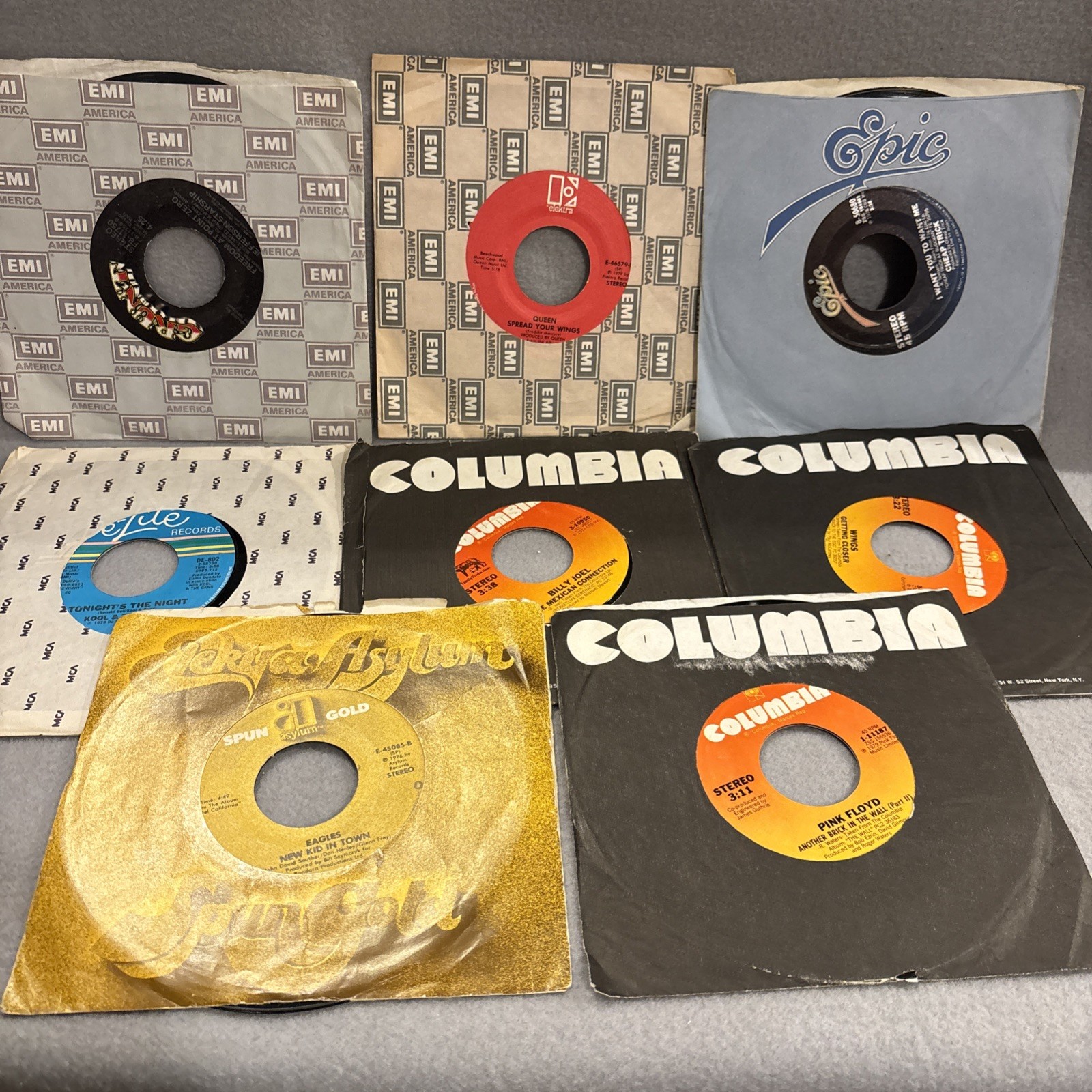 VTG 70’s 80’s Pop Rock 45’s Elton John Queen, Cheap Trick etc 8Pc lot