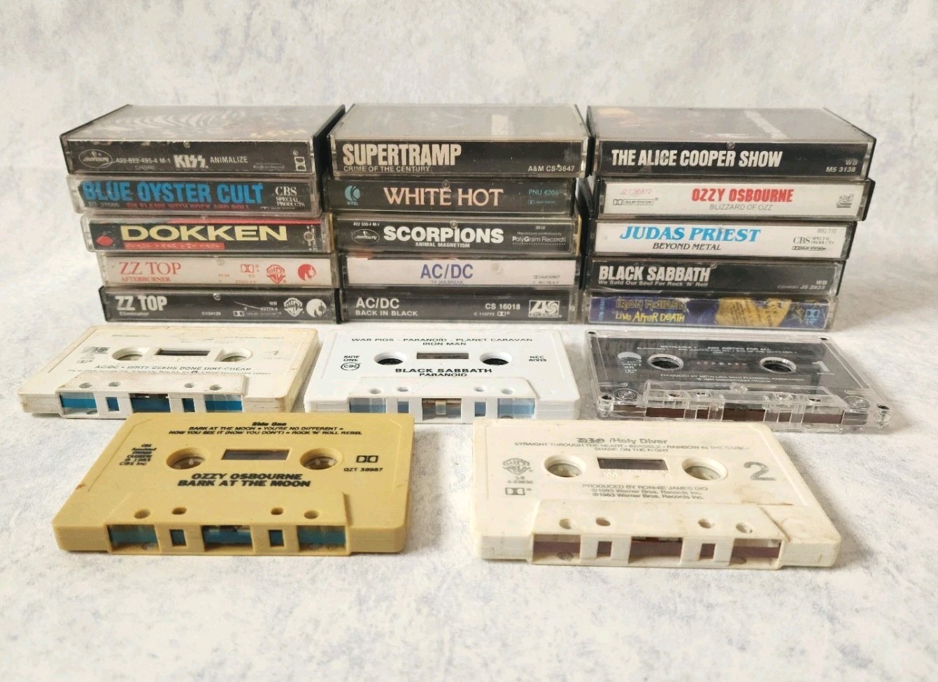Vintage Hard Rock & Metal Cassette Lot - AC/DC, SABBATH, JUDAS, ALICE COOPER
