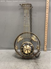 Vintage United Clock Corp Banjo Wall Clock Gold Tone Wire Frame German Movement picture