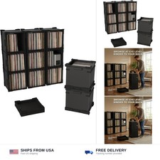 HumminGuru FlexiCube Vinyl Record Storage Box – Stackable Organizer for 12” R... picture