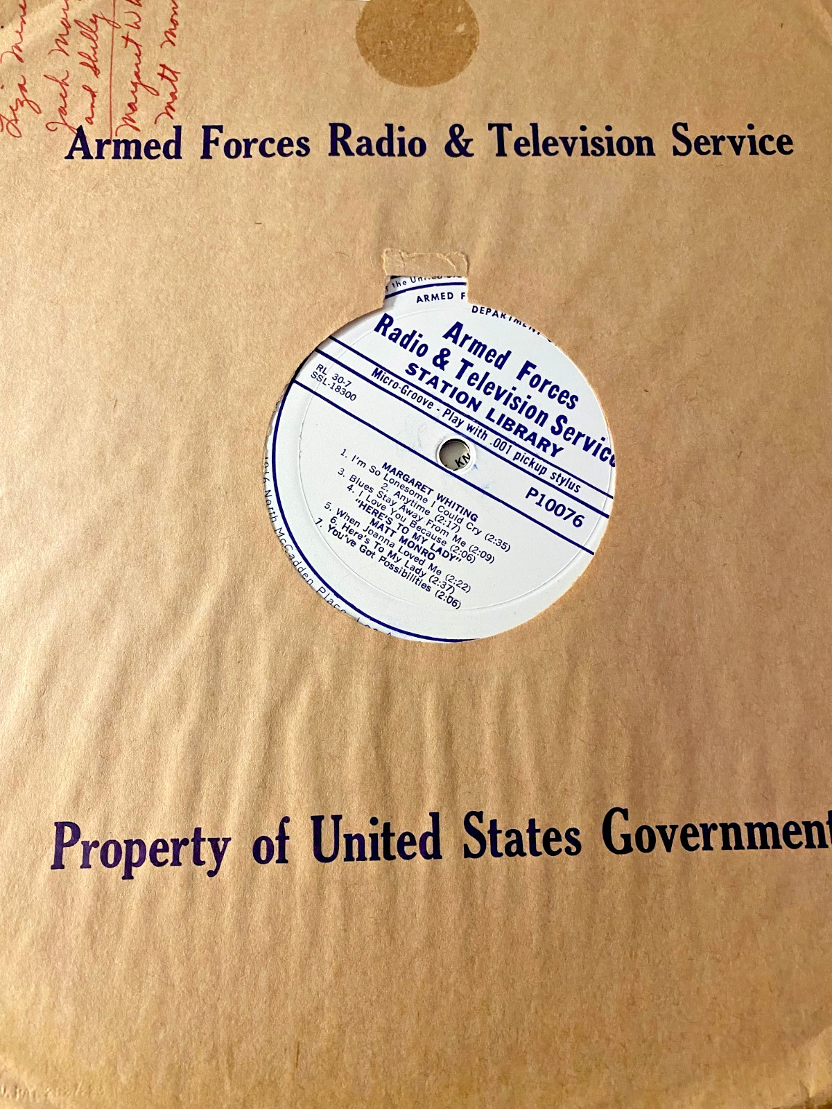 RL 14-2 AFRTS RARE MILITARY PRESSING LIZA MINNELLI, SHELLY MANN,MARGARET WHITING