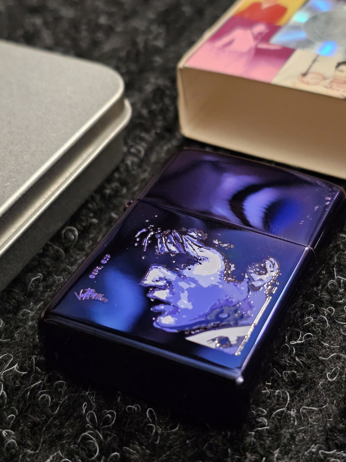 Vintage 2004 Elvis Presley Trouble The King Purple Abyss Zippo Lighter New