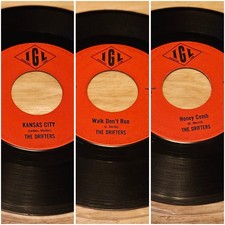Lot The Drifters IGL Rare Small Label Iowa Great Lakes Recording 45rpm 3 Singles picture
