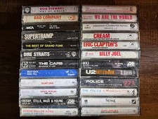 Huge Classic Rock Cassette Tape Lot 24 The Who U2 Police CSNY Joplin Clapton picture