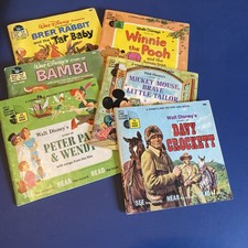 Lot of 6 Vintage Childrens Book and Record Sets 1970s Disney Little Golden. GUC picture