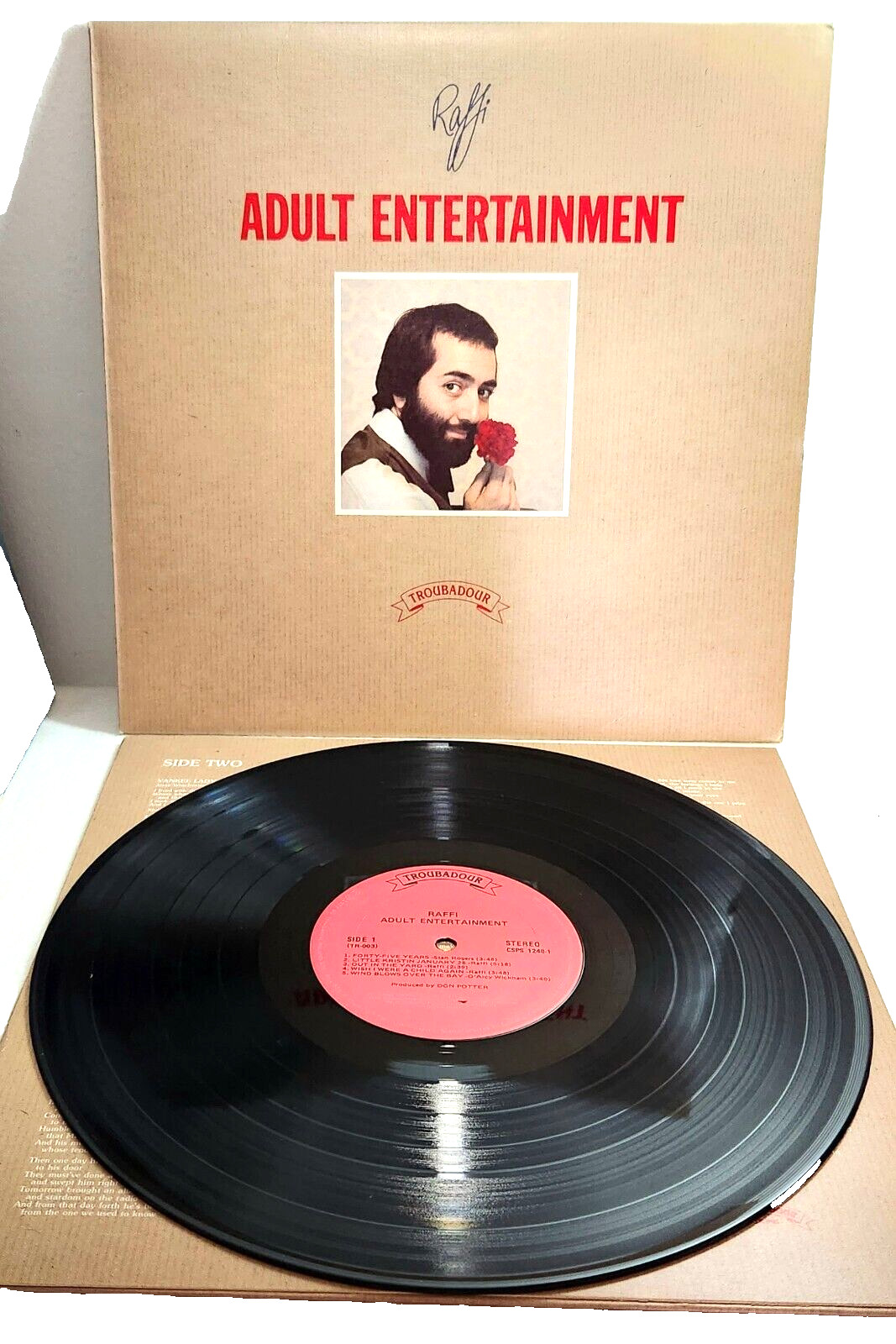 Raffi - Adult Entertainment 1977 Troubadour Records TR003 Canada Press EX-NM+