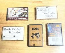 Vintage lot of Cassette tapes AC/DC, Black Sabbath, The Cars,  ozzy osbourne picture