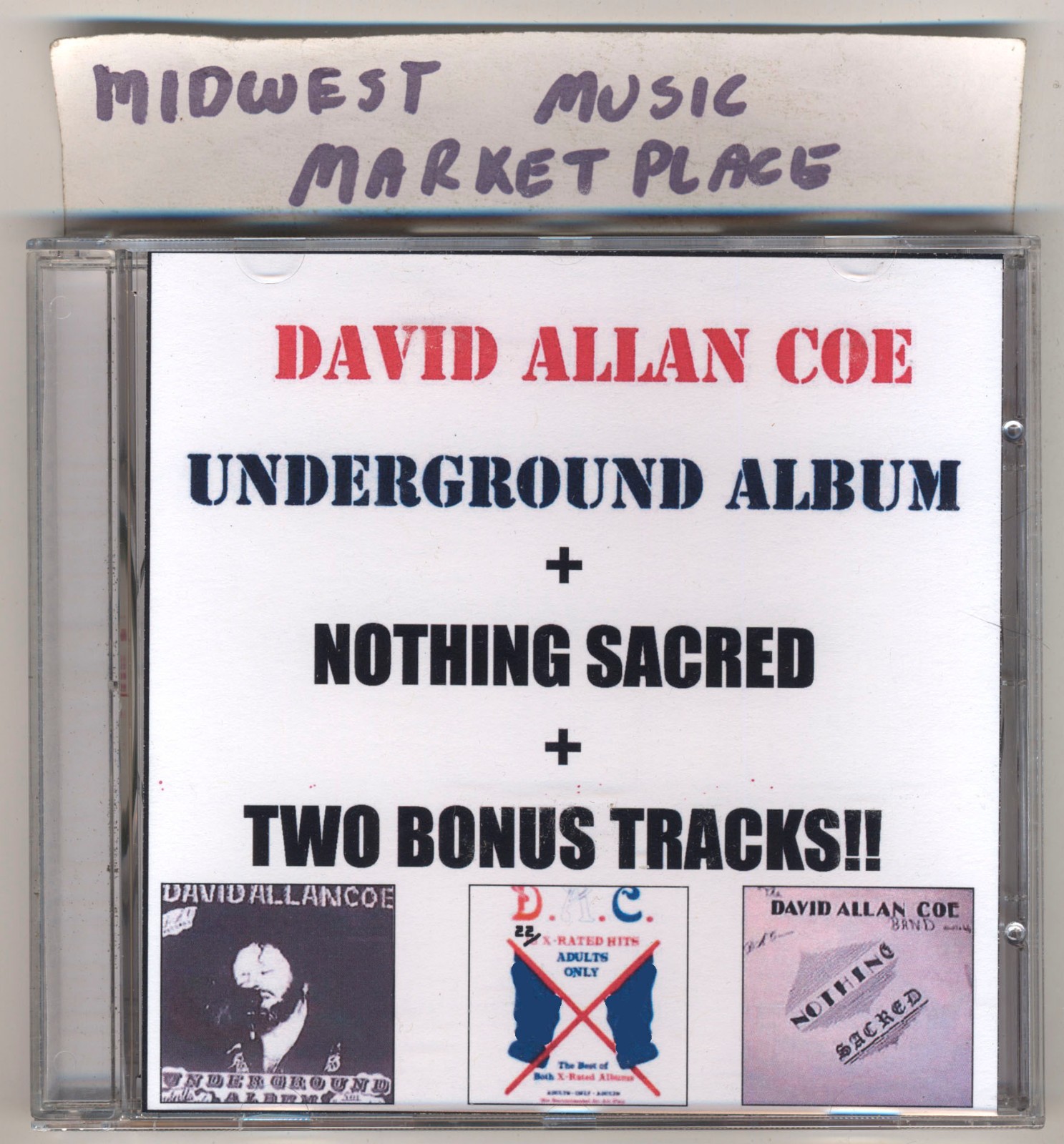 David Allan Coe- 22 X-Rated Hits CD - MINT CD - Underground + Nothing Sacred + 2
