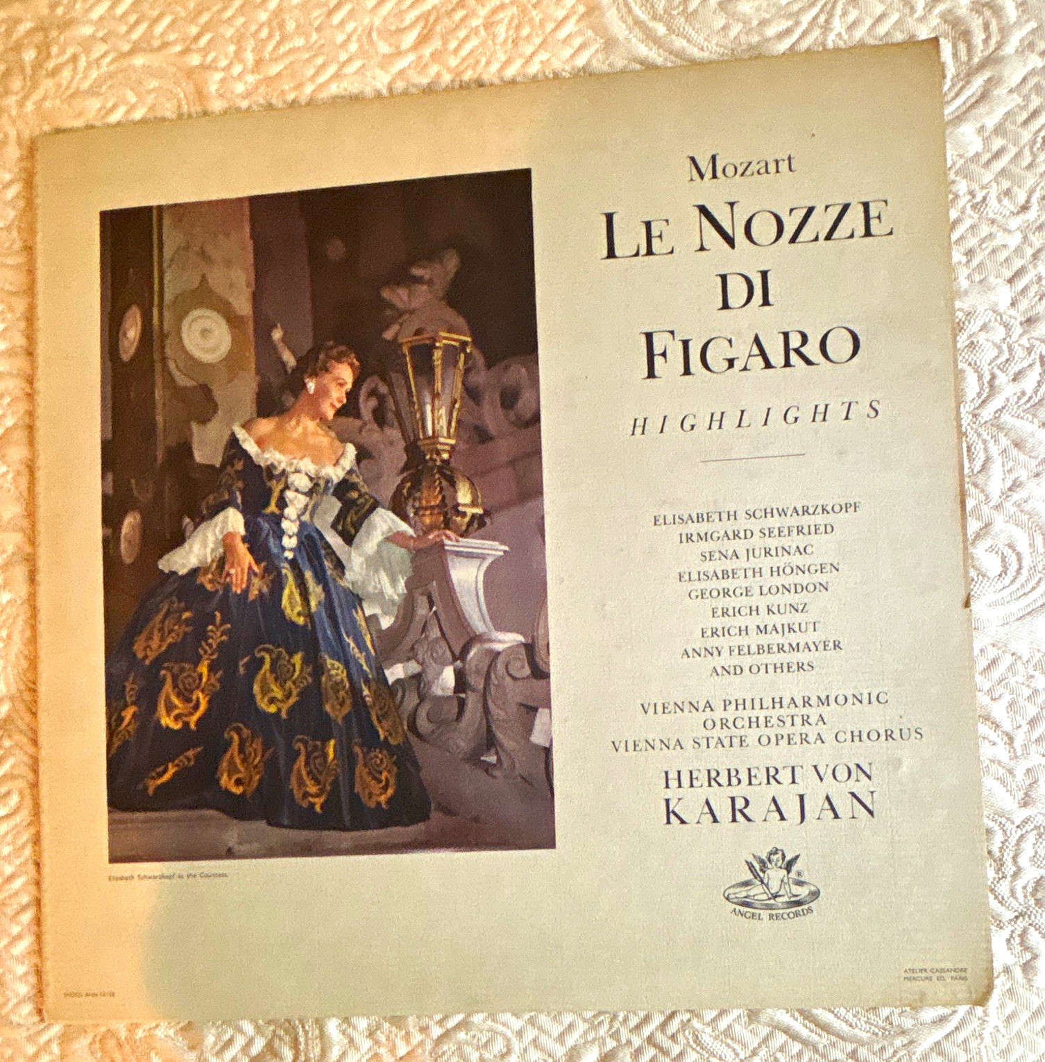Mozart Le Nozze di Figaro Highlights Angel Vinyl LP ANG. 35326 Karajan VPO