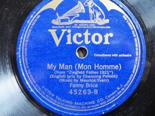1st Rec FANNY BRICE Ziegfeld Follies 1921 MY MAN Second Hand Rose VICTOR 45263 picture