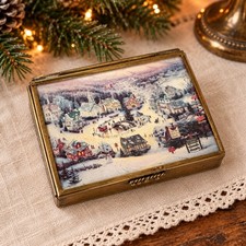 Vintage Thomas Kinkade music trinket glass box picture