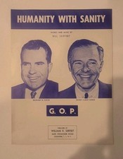 1960 Republican Song Lyrics Humanity With Sanity GOP Richard Nixon Henry Lodge picture