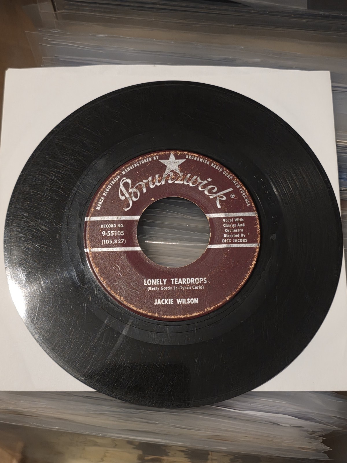 JACKIE WILSON - LONELY TEARDROPS / IM T H E BLUE OF THE EVENING 45 RECORD