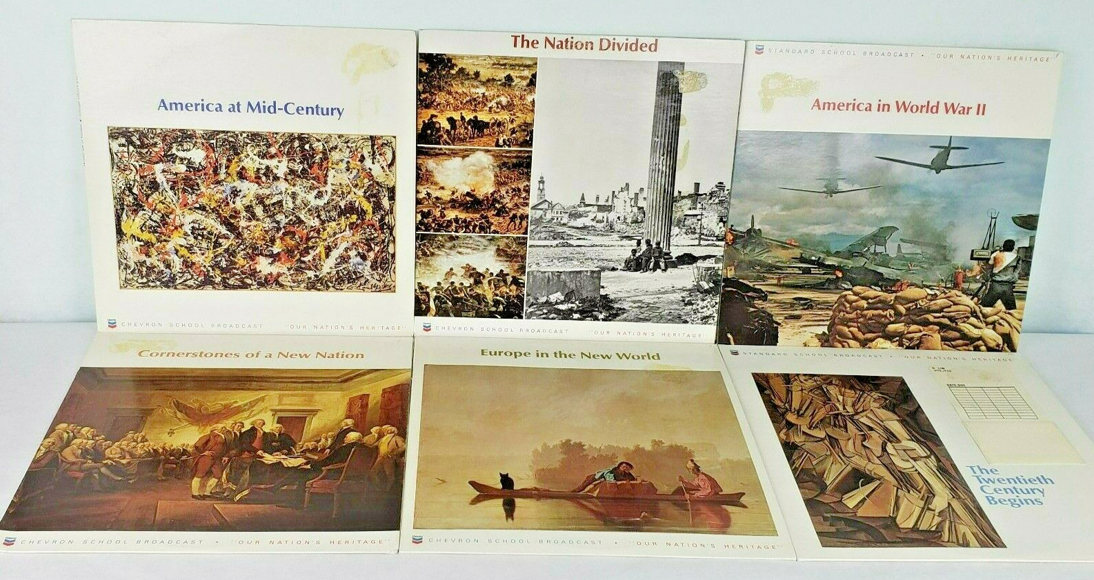 Vtg Lot of 6 Our Nation\'s Heritage LP\'s Chevron - Educational U.S. HISTORY 1972