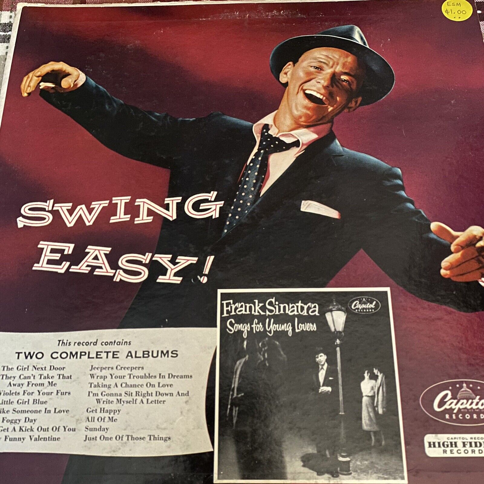 Vintage Frank Sinatra 1954 Swing Easy & Songs for Young Lovers on Vinyl LP NM/EX