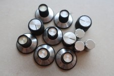 Black Silver Plastic Skirted Knobs 1.25