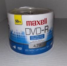 Maxell DVD-R 4.7 GB 120 Minute 50 Pack  Video Recordable Discs | New Sealed  picture