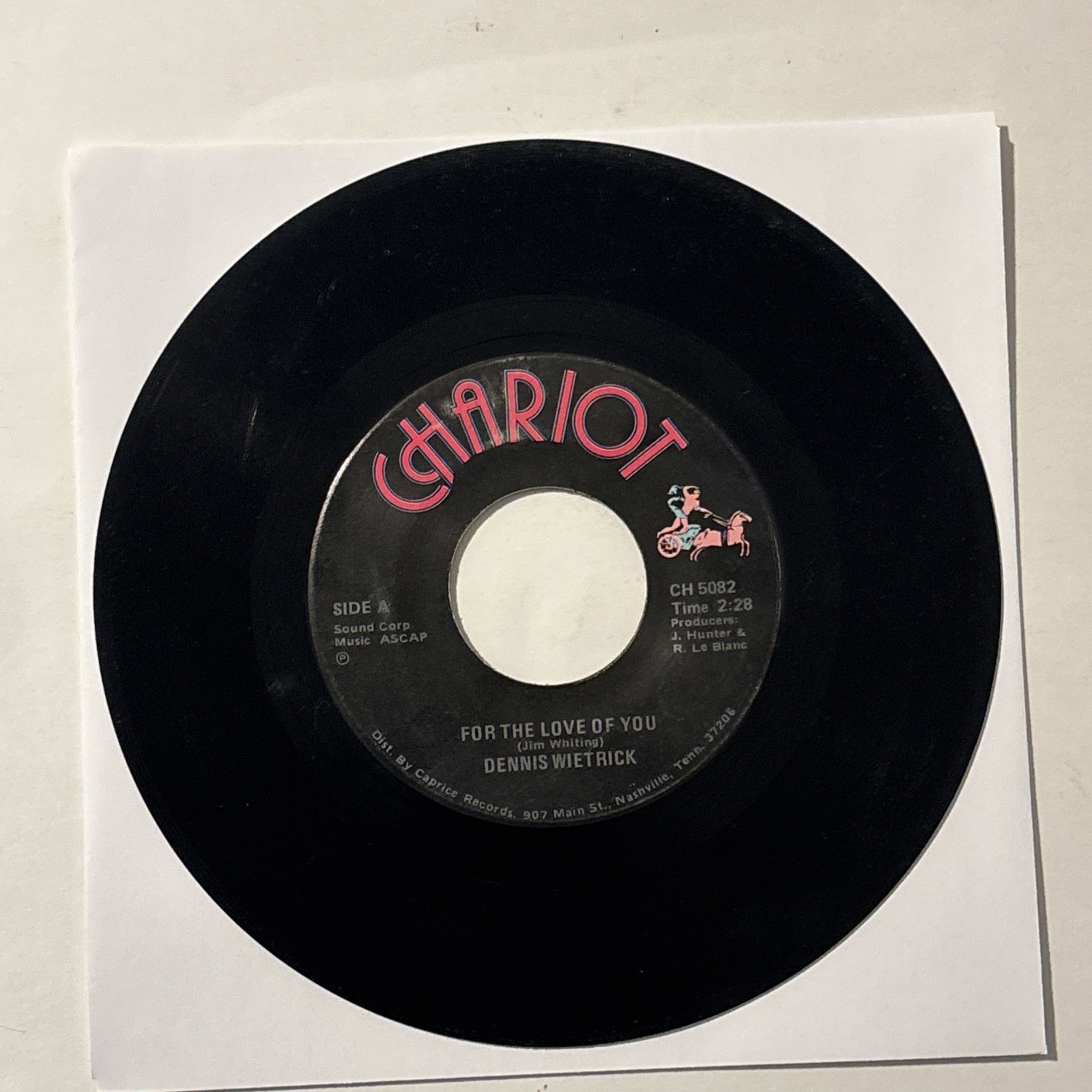 Dennis Wietrick For The Love Of You / Midnight Harmony 45 Chariot 5082 RARE Coun