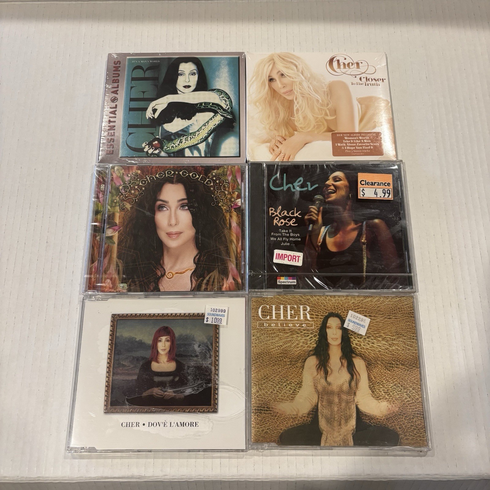 Cher CD Lot 6 SEALED EU IMPORT GERMANY BELIEVE Black Rose GOLD Man’s World READ