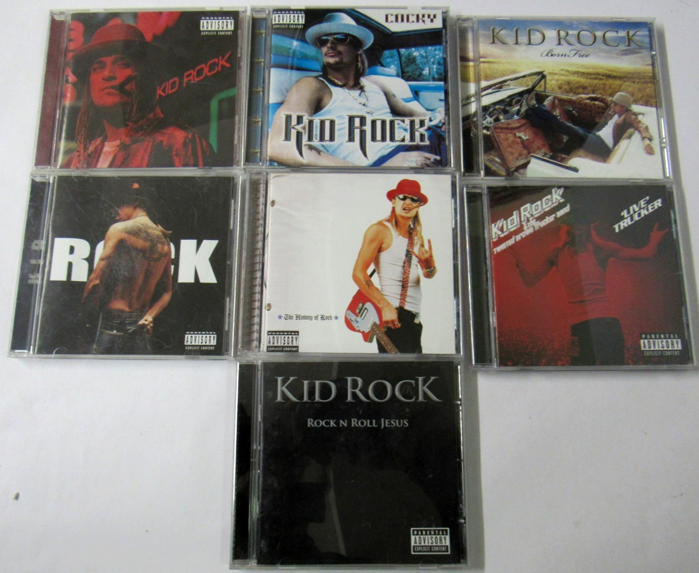 Kid Rock 7 CD Lot - History of Rock, Cocky, Rock n Roll Jesus, Born Free + More