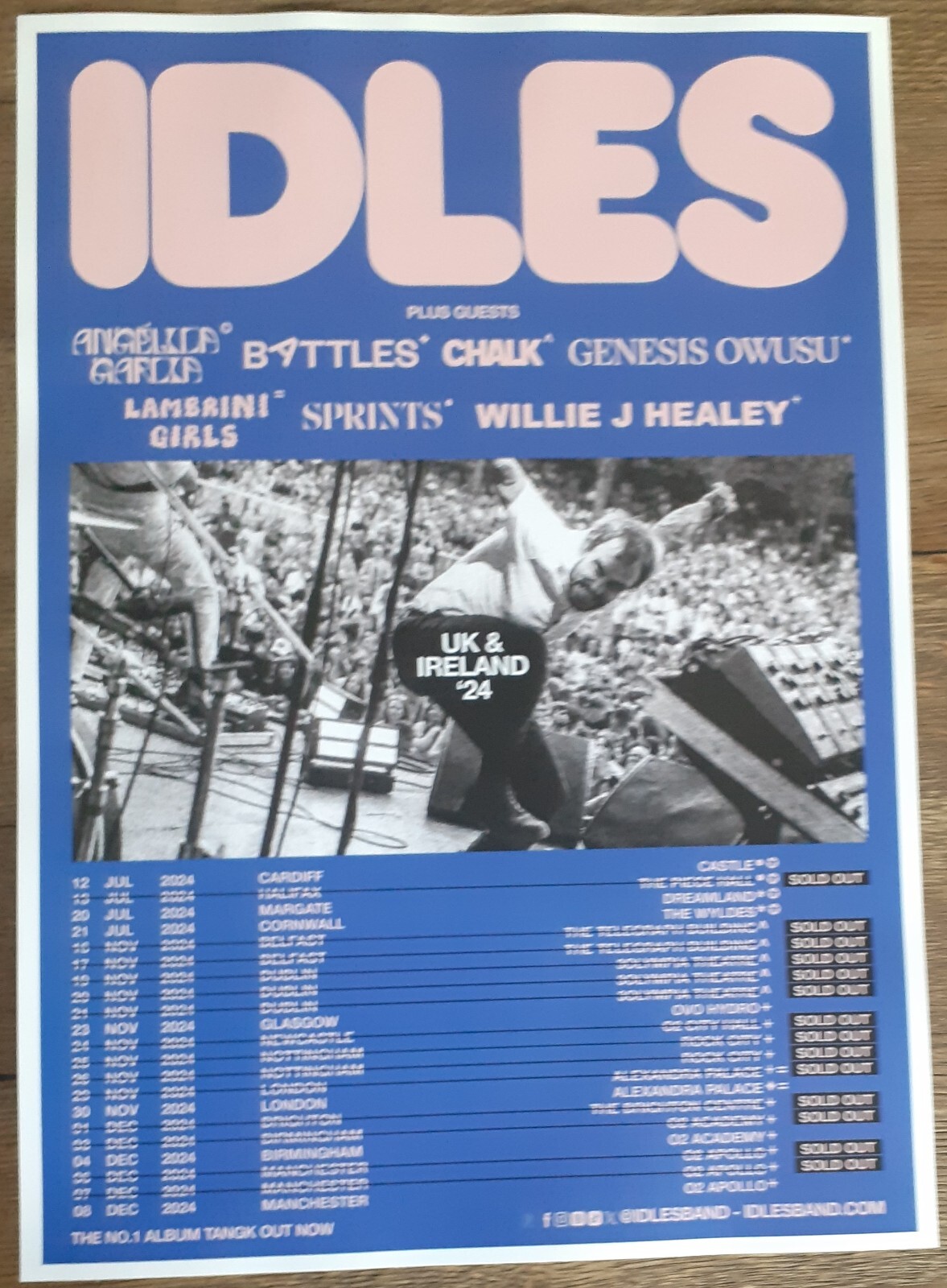 Idles + Battles - live band music show 2024 promotional tour concert gig poster