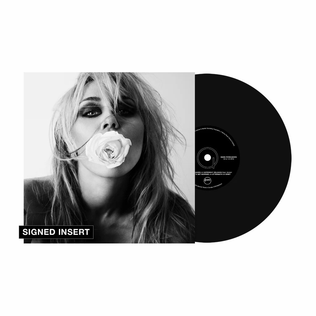 Miley Cyrus Bass Persuades Signed Vinyl LP Insert Autographed Brand New In Hand