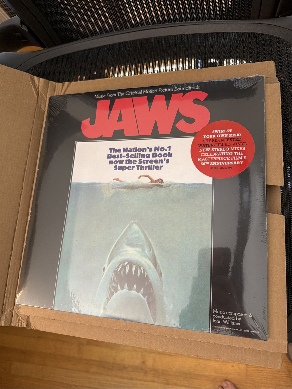 JAWS Soundtrack NEW WATER FILLED VINYL W/HYPE STICKER Numbered In Hand