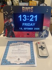V.RARE: Elvis DIGITAL CLOCK 'Elvis Read Full Disclosure' BRADFORD EXCHANGE *EX* picture