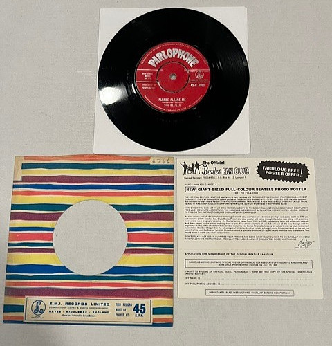 Orig 1963 UK Pressing -Beatles- Please Please Me - Red Parlophone 45R-4983  7 in