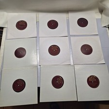 Lot Of 9 Antique 78 RPM Victrola Records Single Sided Red Seals Mostly Violin picture