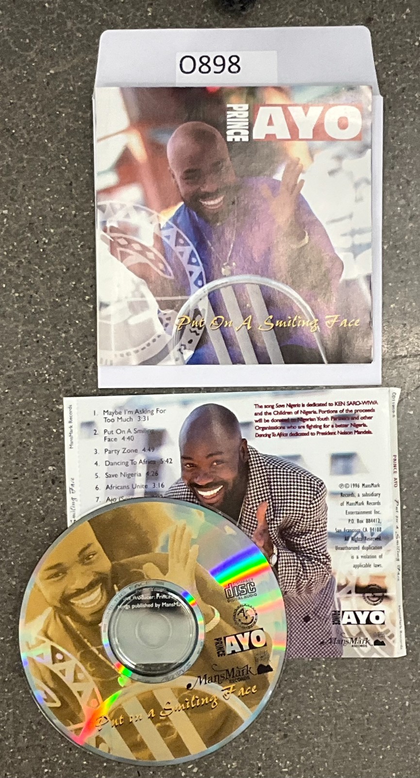 Put On A Smiling Face by Prince Ayo CD, 1996 No Case #0898